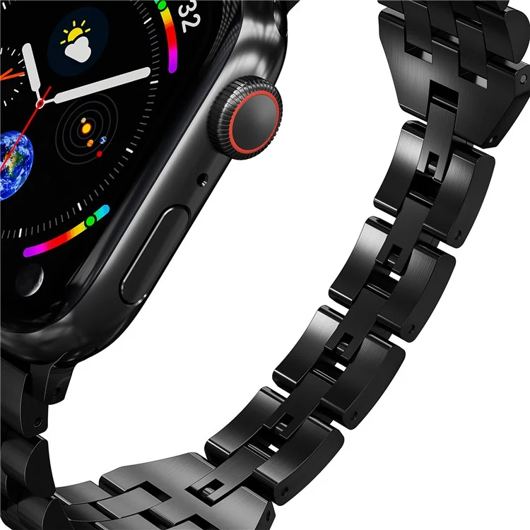Для Apple Watch Series 10 42 мм / 9 8 7 41 мм / SE (2023) SE (2022) SE 6 5 4 40 мм / 3 2 1 38 мм Металлический ремешок для часов - Черный