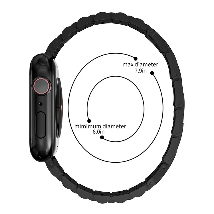 Для Apple Watch Series 10 42 мм / 9 8 7 41 мм / SE (2023) SE (2022) SE 6 5 4 40 мм / 3 2 1 38 мм Металлический ремешок для часов - Черный