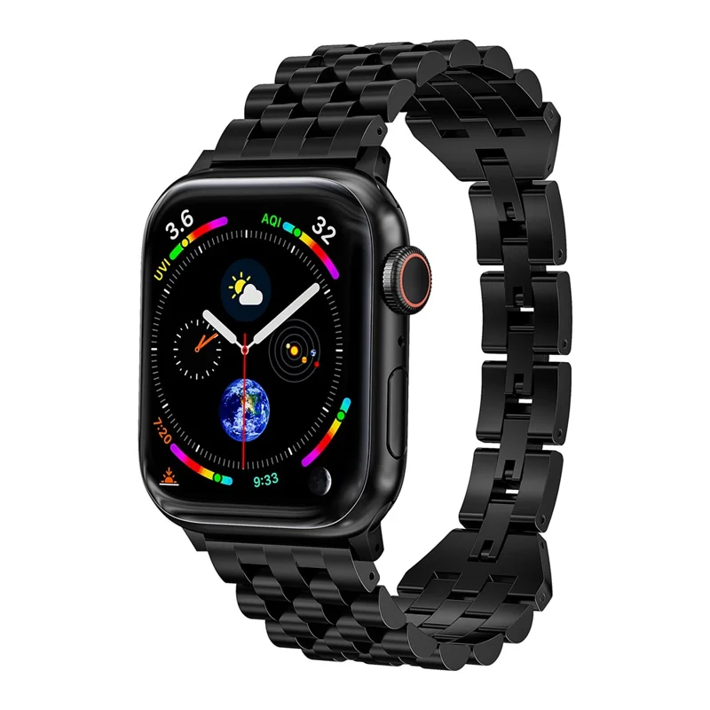 For Apple Watch 10 46mm / Ultra 2 / Ultra 49mm / 9 8 7 45mm / SE (2023) SE (2022) SE 6 5 4 44mm / 3 2 1 42mm Metal Strap Replacement - Black
