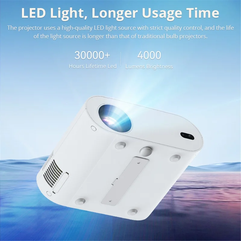 L007Q Android 11 WIFI 6 4000 Lumen Projector 1080P HD Auto Focus Home Theater Beamer (CE)  - UK Plug