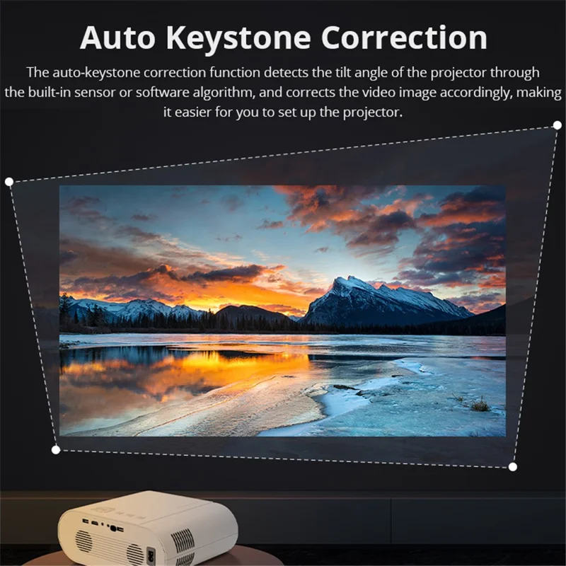 L007Q Android 11 WIFI 6 4000 Lumen Projector 1080P HD Auto Focus Home Theater Beamer (CE)  - UK Plug
