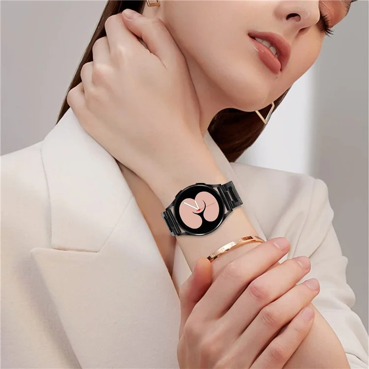 Für Pebble 2 / Time Round Resin Watch Strap D-Shape Ersatz-Armband - Schwarz