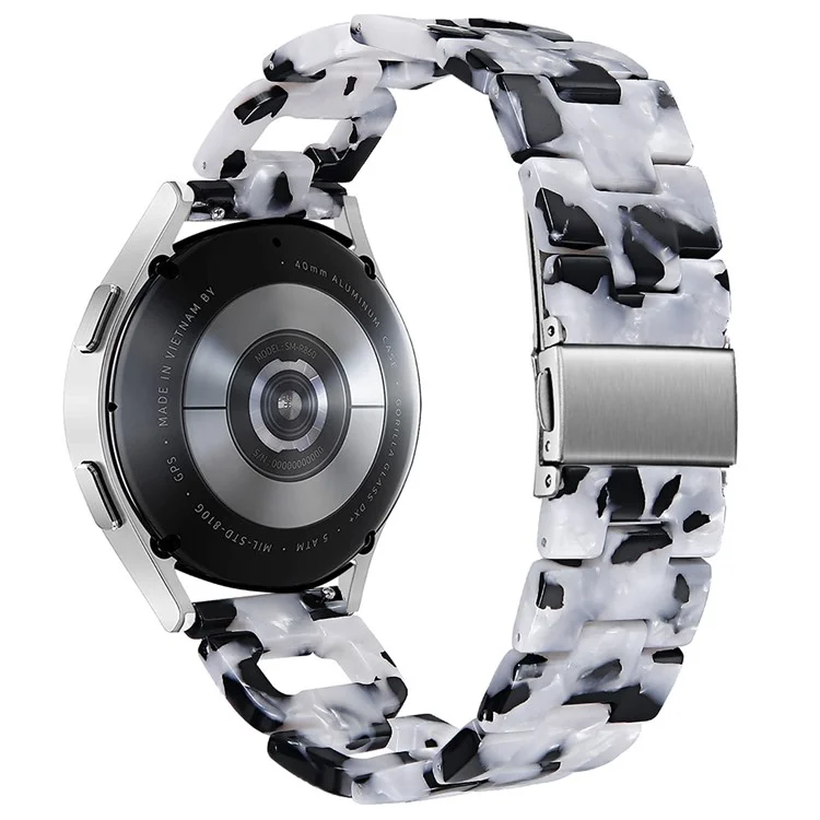 Per Misfit Vapor Sostituzione Watchband Resin D-Shape Bracciale Cinturino Orologio - Nero+Bianco