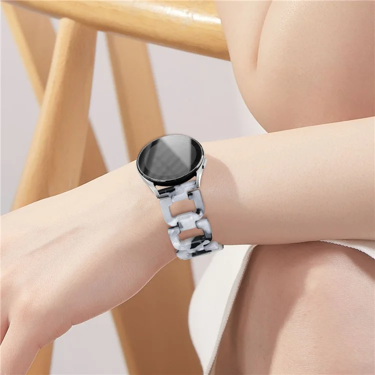 Per Misfit Vapor Sostituzione Watchband Resin D-Shape Bracciale Cinturino Orologio - Nero+Bianco