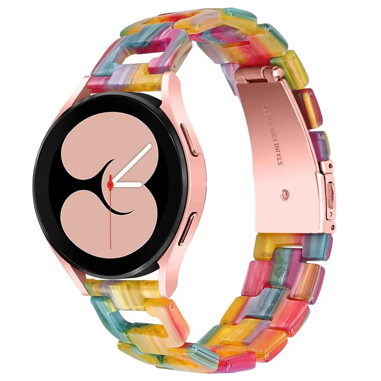 Para Garmin Forerunner 245 / 245 Music Fashion D-Shape Resin Strap Bracelet Watchband - Rainbow