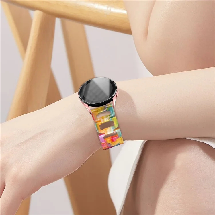 Para Garmin Forerunner 245 / 245 Music Fashion D-Shape Resin Strap Bracelet Watchband - Rainbow