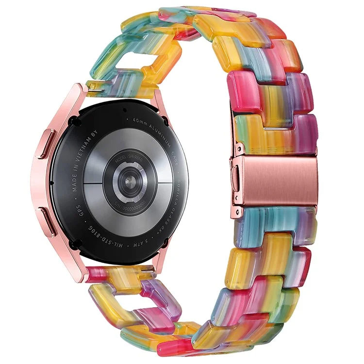 Para la edición juvenil Huami Amazfit de 20 mm, correa de reloj inteligente, pulsera de resina en forma de D - Arcoíris