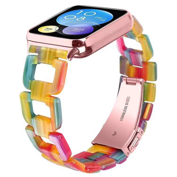 Für Xiaomi Smart Band 8 Pro Smartwatch D-Form Armband Harz Armband Ersatz - Regenbogen