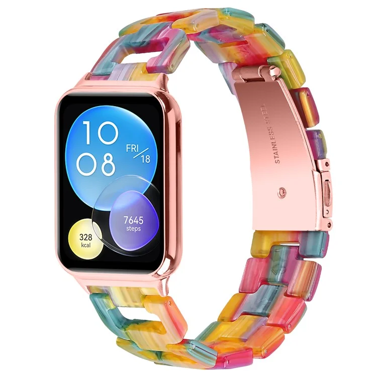 Für Xiaomi Smart Band 8 Pro Smartwatch D-Form Armband Harz Armband Ersatz - Regenbogen