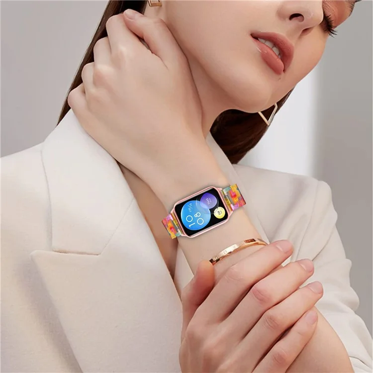 Für Xiaomi Smart Band 8 Pro Smartwatch D-Form Armband Harz Armband Ersatz - Regenbogen