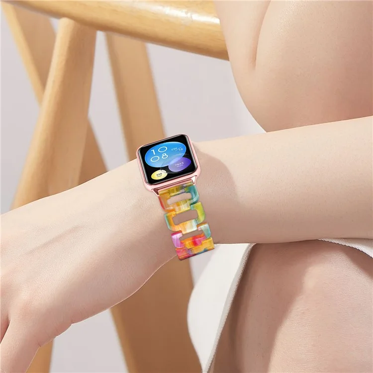 Für Xiaomi Smart Band 8 Pro Smartwatch D-Form Armband Harz Armband Ersatz - Regenbogen