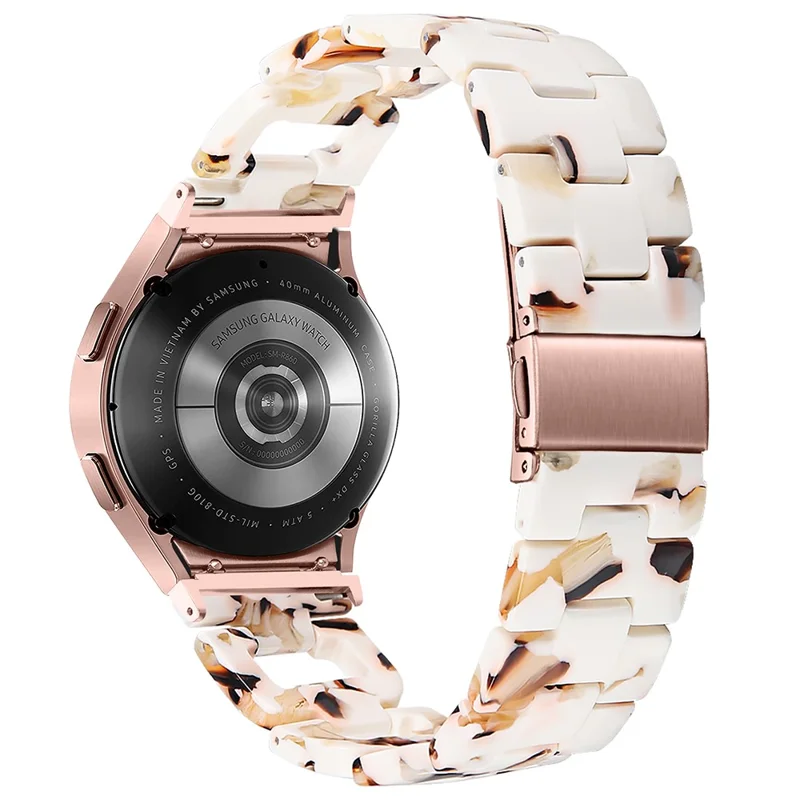 For Samsung Galaxy Watch4 Active 40mm / Active 44mm / Classic 42mm / Classic 46mm Resin D-Shape Watch Strap - Nougat