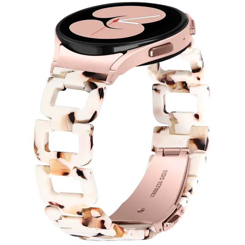 For Samsung Galaxy Watch4 Active 40mm / Active 44mm / Classic 42mm / Classic 46mm Resin D-Shape Watch Strap - Nougat
