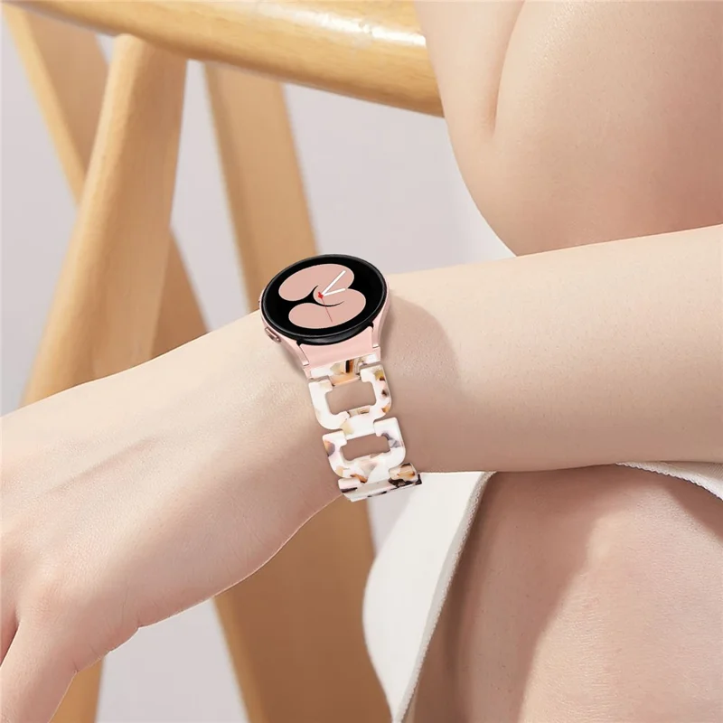 For Samsung Galaxy Watch4 Active 40mm / Active 44mm / Classic 42mm / Classic 46mm Resin D-Shape Watch Strap - Nougat