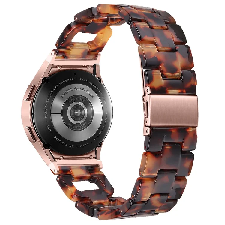 Pulseira de resina para Samsung Galaxy Watch6 40mm / 44mm / Watch6 Classic 43mm / 47mm D-Shape Bracelet Watchband - Tortoiseshell