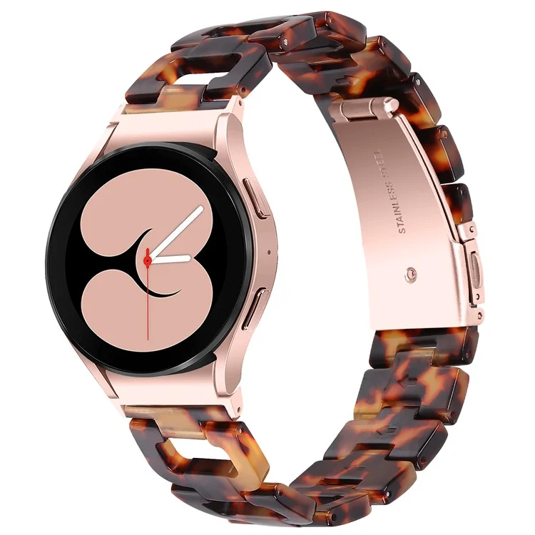 Pulseira de resina para Samsung Galaxy Watch6 40mm / 44mm / Watch6 Classic 43mm / 47mm D-Shape Bracelet Watchband - Tortoiseshell