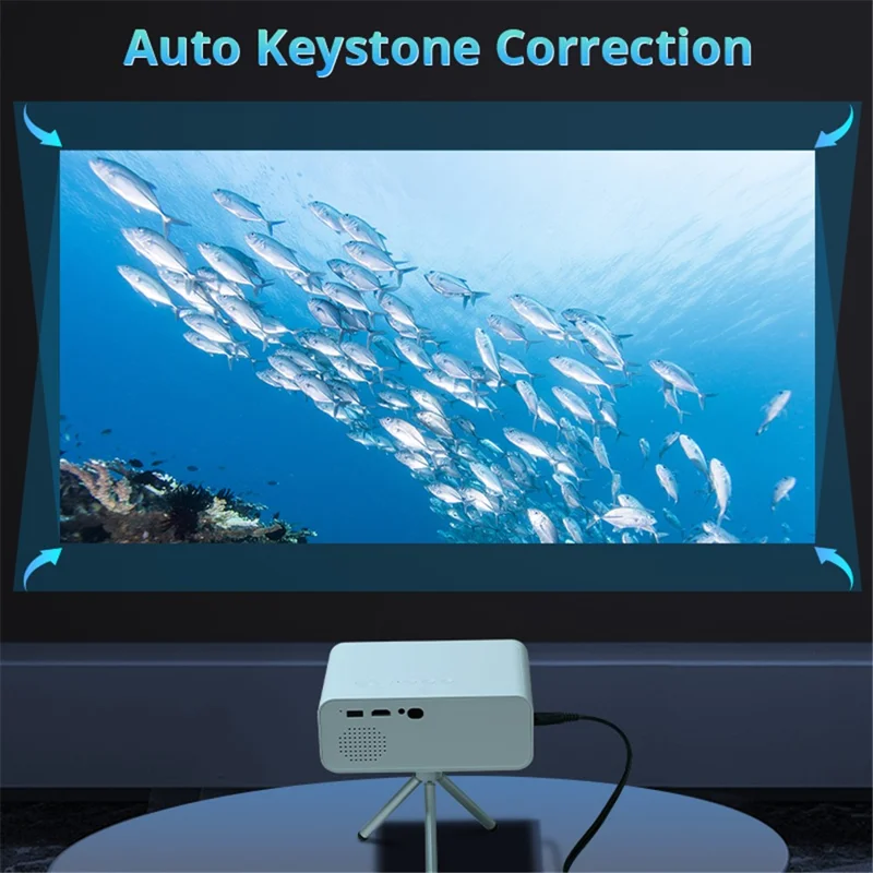 L012AQ 4K Projector with WiFi 6 Bluetooth-compatible 5.2 Android 11 WIFI 6 720P 1+8G Smart Home Projector - EU Plug