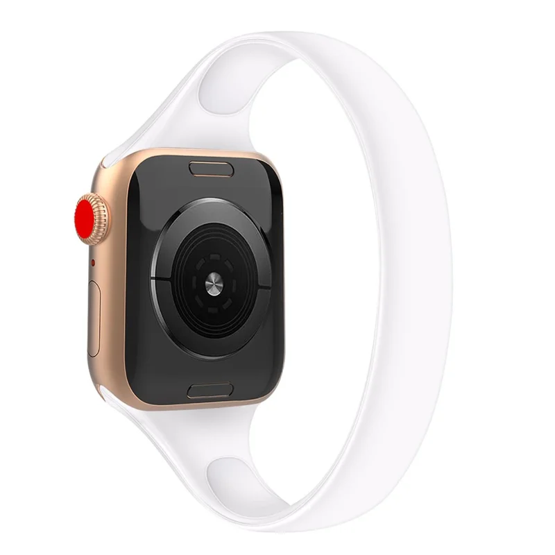 For Apple Watch Series 10 42mm / 9 8 7 41mm / SE (2023) SE (2022) SE 6 5 4 40mm / 3 21 38mm Silicone Band Strap, Size: XS - White