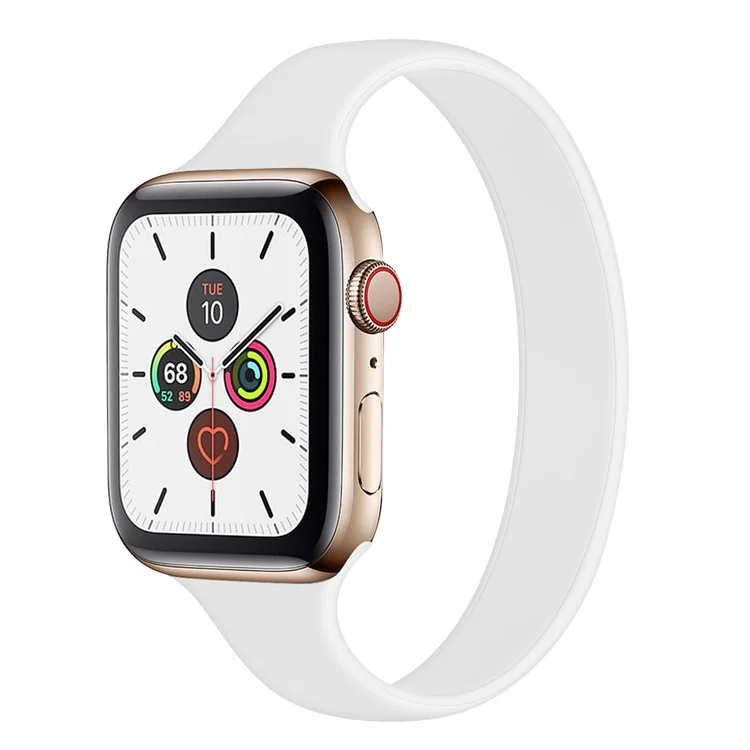 For Apple Watch Series 10 42mm / 9 8 7 41mm / SE (2023) SE (2022) SE 6 5 4 40mm / 3 21 38mm Silicone Band Strap, Size: XS - White