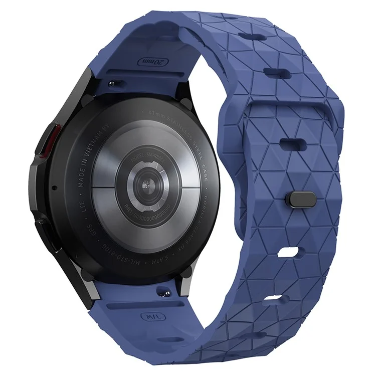For Samsung Galaxy Watch7 / Watch6 / Watch 5 / Watch FE 40mm / Watch4 Football Pattern Strap Silicone Watch Band - Midnight Blue