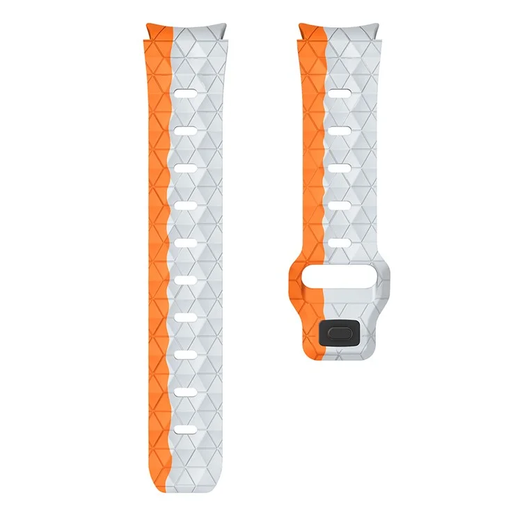 Para Samsung Galaxy Watch6 / Watch 5 / Watch FE 40mm / Watch4 Pulseira de Silicone Dual Color Watch Band Football Pattern - Cinza+Laranja