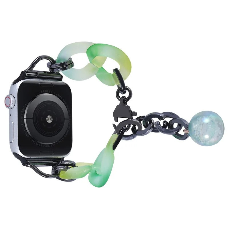 Para Apple Watch 10 46mm / Ultra 2 / Ultra 49mm / 9 8 7 45mm / SE (2023) SE (2022) SE 6 5 4 44mm / 3 2 1 42mm Resin Watch Band Bracelet - Verde