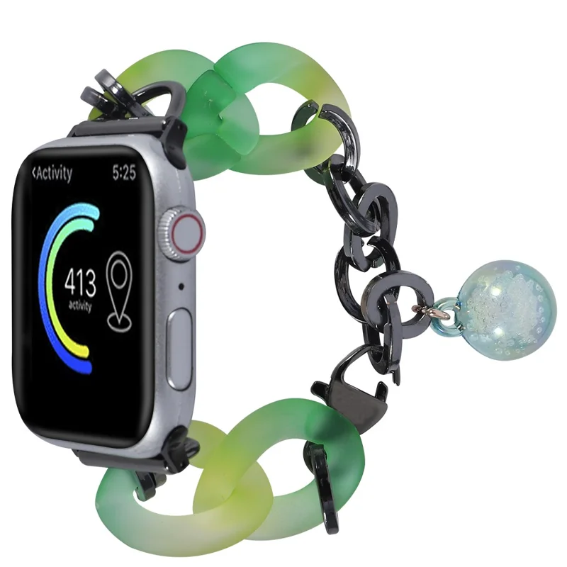 Para Apple Watch 10 46mm / Ultra 2 / Ultra 49mm / 9 8 7 45mm / SE (2023) SE (2022) SE 6 5 4 44mm / 3 2 1 42mm Resin Watch Band Bracelet - Verde