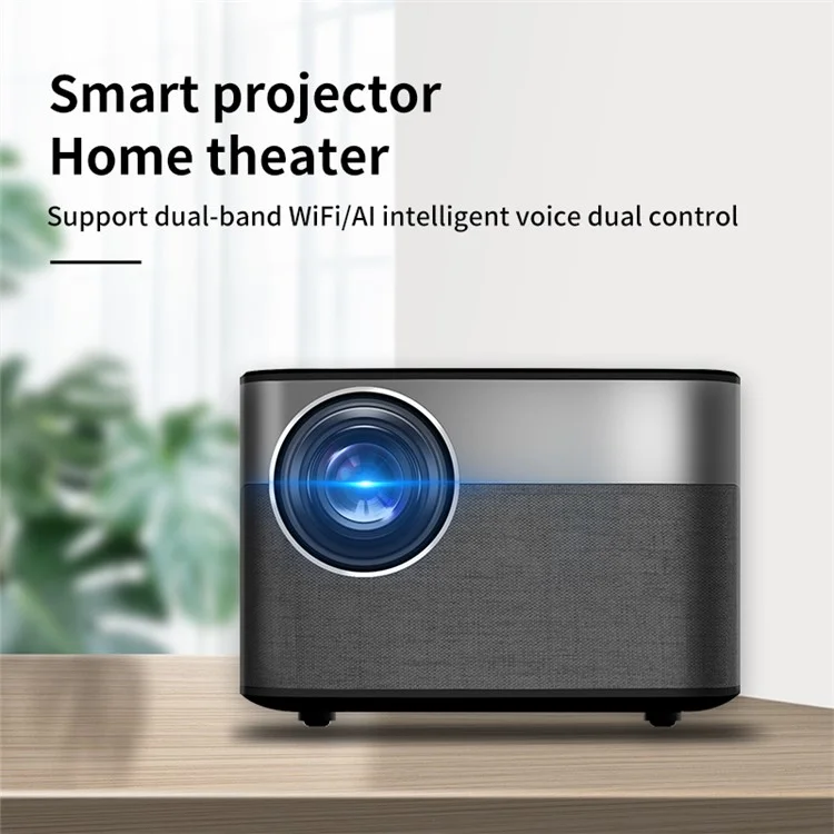 E3 Smart Projector Android 9.0 BT5.0 1G+8G 300 ANSI Dual WiFi 1080P FHD 4K Home Theater - US Plug