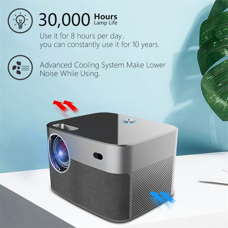 E3 Smart Projector Android 9.0 BT5.0 1G+8G 300 ANSI Dual WiFi 1080p FHD 4K Heimkino - US -stecker