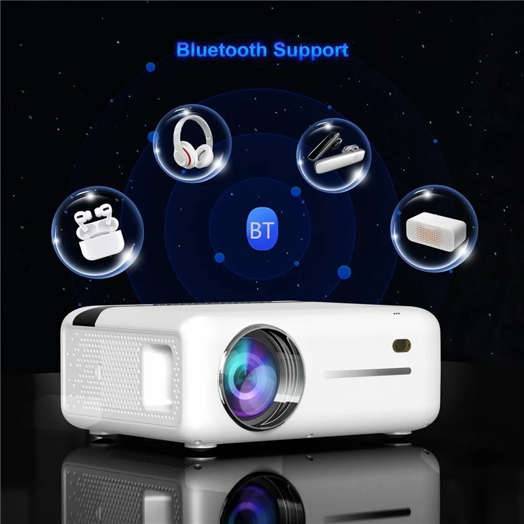 E520 1080p FHD Projecteur Android 9.0 BT5.0 1g + 8g 1, 4000 Lumen Home Theatre Projecteur Support 4K - Plug