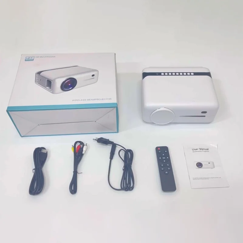 E520 1080P FHD Projector Android 9.0 BT5.0 1G+8G 1,4000 Lumen Home Theater Projector Support 4K - EU Plug