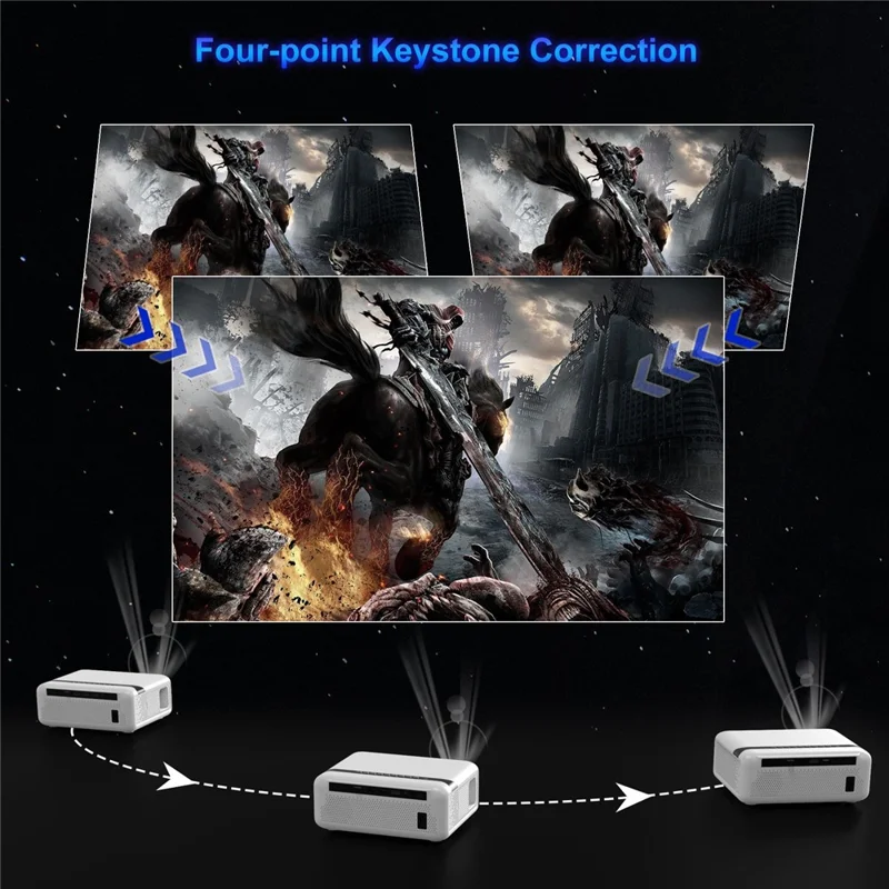 E520 1080P FHD Projector Android 9.0 BT5.0 1G+8G 1,4000 Lumen Home Theater Projector Support 4K - EU Plug