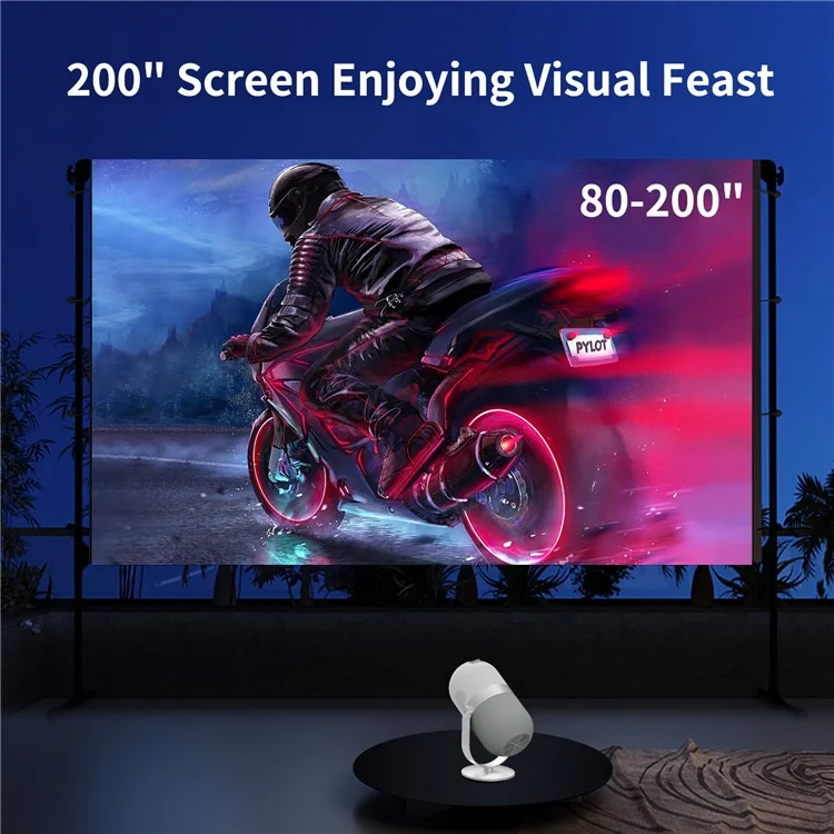 R1 LED Projector Android 9.0 1+8G Dual Band WiFi BT5.0 720P Home Theater Video Projector - UK Plug