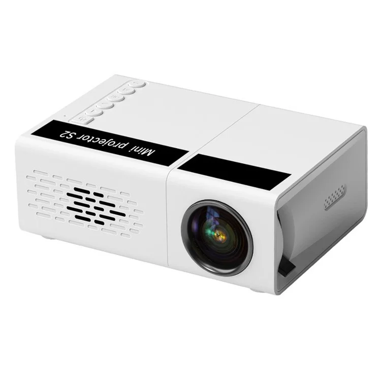 S2 Portable LED Projector 1080P HD Clear 600 Lumen Mini Home Theater Media Player - US Plug