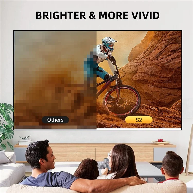 Proyector LED Portable S2 1080p HD Clear 600 Lumen Mini Home Theate Media Player - Enchufe de Ee. Uu.