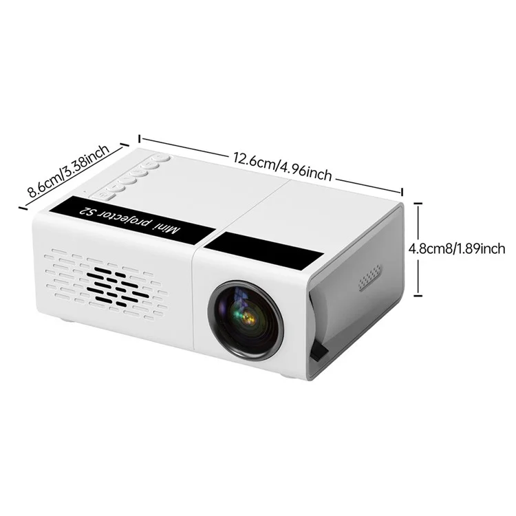 S2 Portable LED Projector 1080P HD Clear 600 Lumen Mini Home Theater Media Player - AU Plug