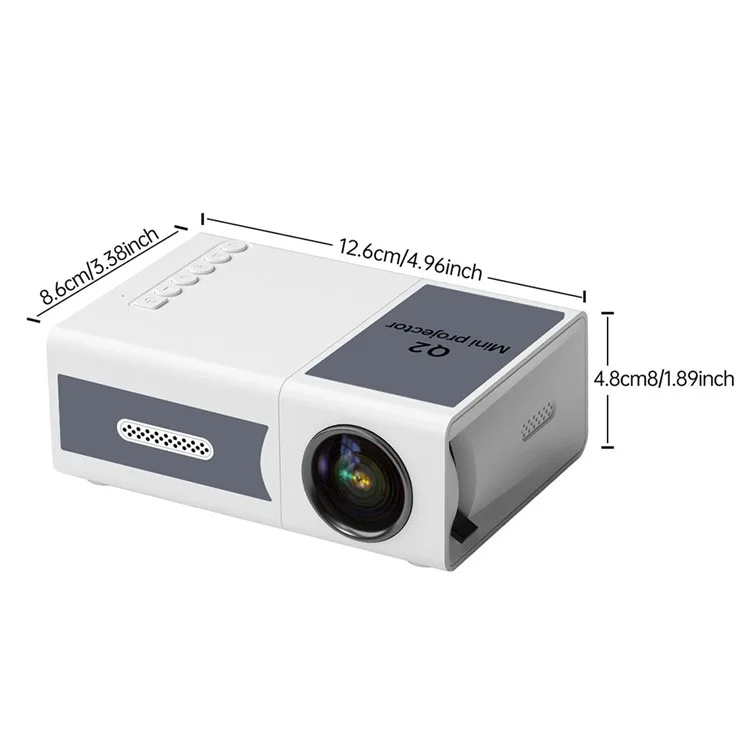 Q2 Mini LED Projector 1080P HD Clear Portable Movie Video Home Theater Projector - US Plug