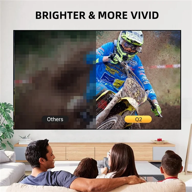 Q2 Mini LED Projector 1080P HD Clear Portable Movie Video Home Theater Projector - US Plug