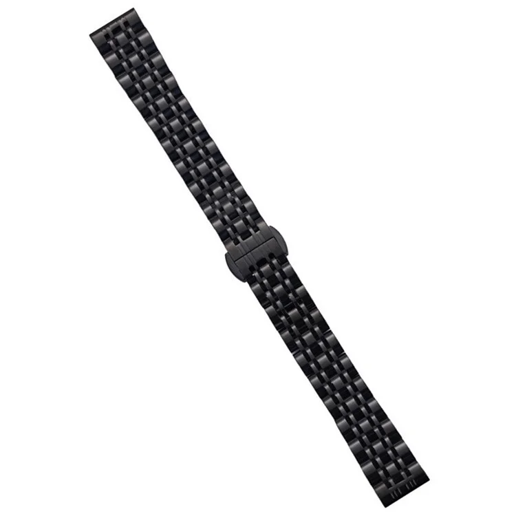 For Garmin Lily 2 Watch Band 7-Beads 14mm Stainless Steel Replacement Strap - Black