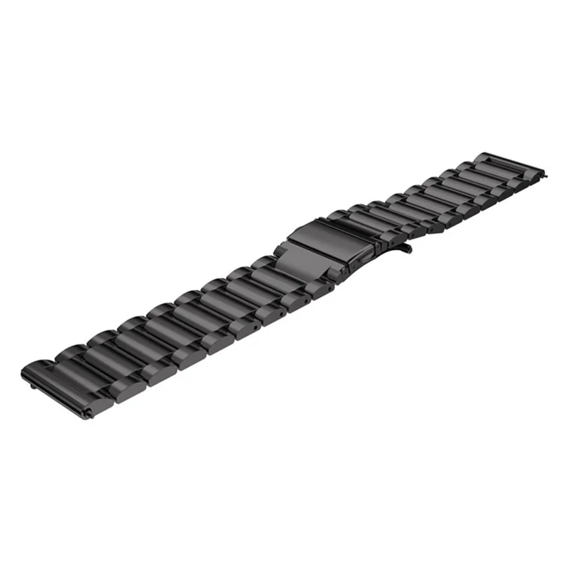 For Garmin Lily 2 14mm Watch Band 3-Beads Stainless Steel Wrist Strap with Folding Buckle - Black