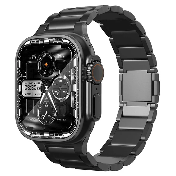Für Apple Watch Series 10 42mm / 9 8 7 41mm / SE (2023) SE (2022) SE 6 5 4 40mm / 3 2 1 38mm Magnetic Titanium Steel Watch Strap - Schwarz