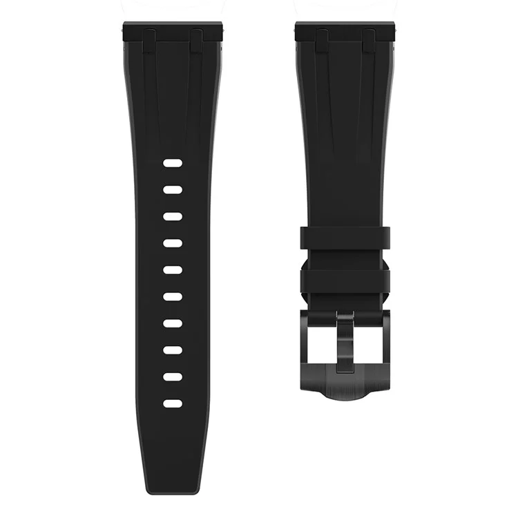 Für Samsung Galaxy Watch3 45mm / Gear S3 Classic / Huawei Watch GT 4 46mm Silikon-Uhrenarmband 22mm Handgelenksband - Schwarz