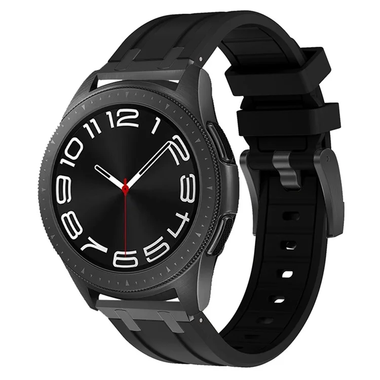 Für Samsung Galaxy Watch3 45mm / Gear S3 Classic / Huawei Watch GT 4 46mm Silikon-Uhrenarmband 22mm Handgelenksband - Schwarz