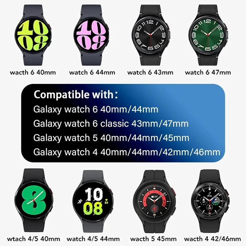 Pour Samsung Galaxy Watch FE 40mm / Watch4 / Watch 5 / Watch6 Classic Series Watch Band Nylon Braided Watch Strap - Rainbow