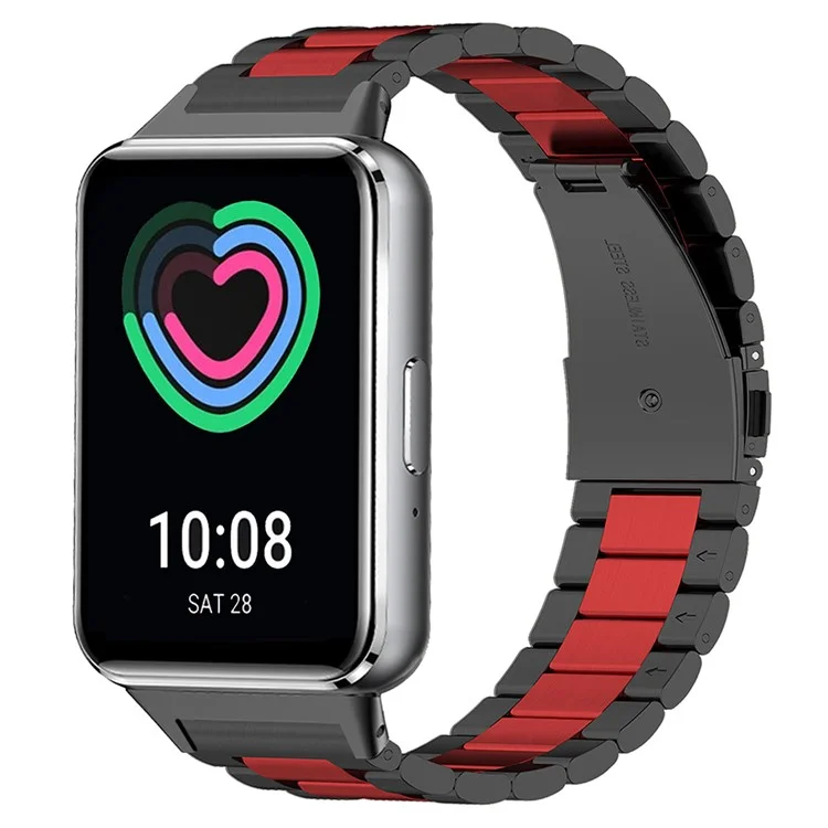 Для ремешка Samsung Galaxy Fit3 Quick Release Watch Stainless Steel - Черный / Красный / Черный