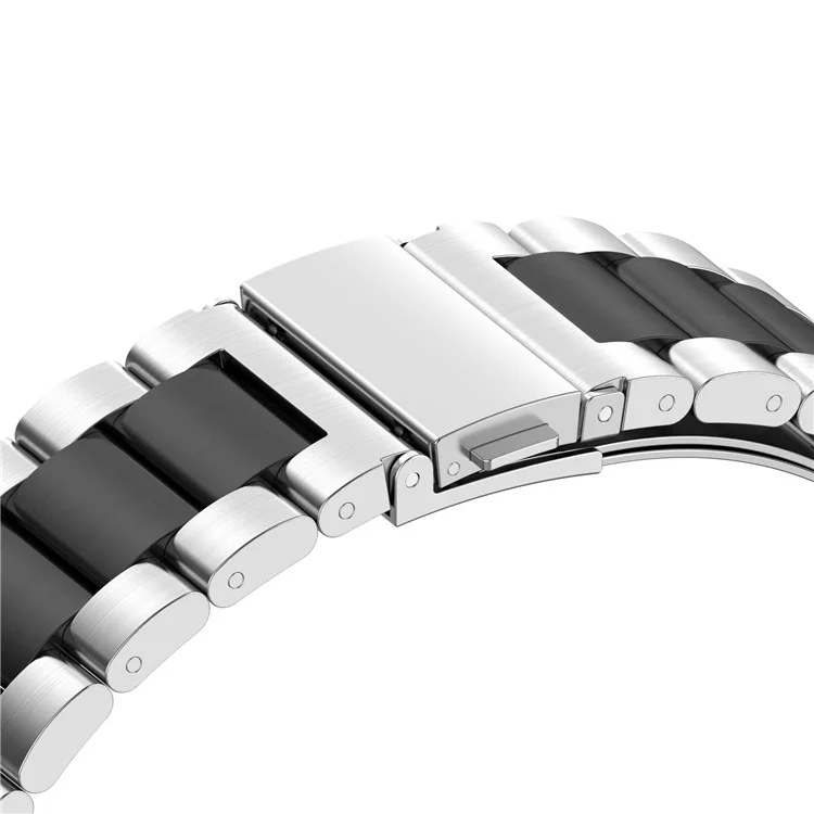 Für Samsung Galaxy Fit3 Schnell-Verschluss-Uhrenarmband, Farbmischung, Edelstahlarmband - Silber / Schwarz / Silber
