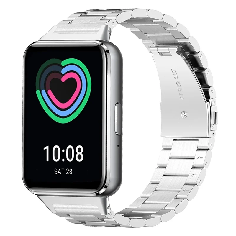 For Samsung Galaxy Fit3 Replacement Strap Quick Release Stainless Steel Watch Band, Silver