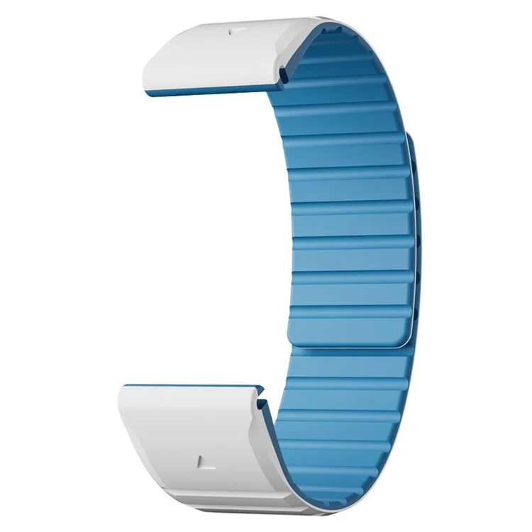 For Garmin Fenix 5 / 5X / 6X / 7X Replacement Strap 26mm Dual Color Silicone Smart Watchband - White / Blue