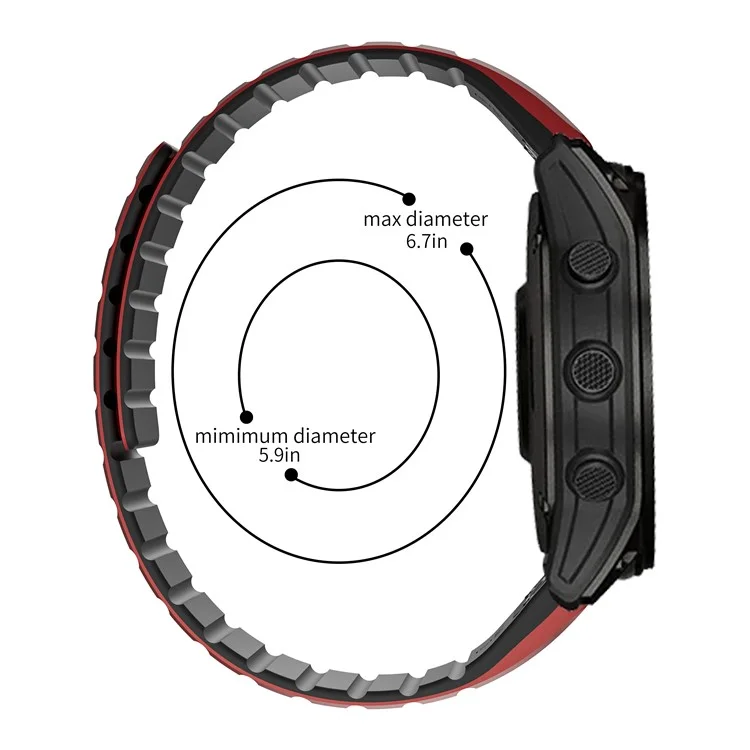Para Garmin Fenix 5 / 5X / 6X / 7X Pulseira de Substituição 26mm Dual Color Silicone Smart Watchband - Branco / Azul
