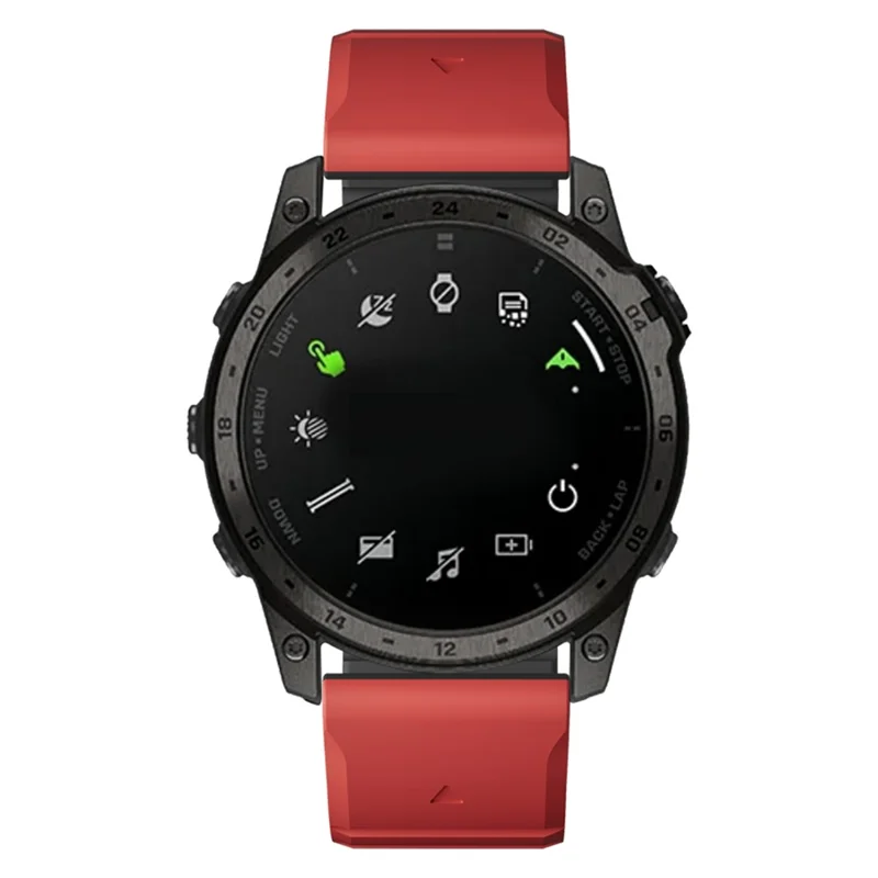 For Garmin Fenix 5 / 5X / 6X / 7X Replacement Strap 26mm Dual Color Silicone Smart Watchband - Red / Black